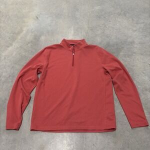 J Crew Shirt Men's M Red 1/4 Zip Long Sleeve Active Pullover Performance Stretch